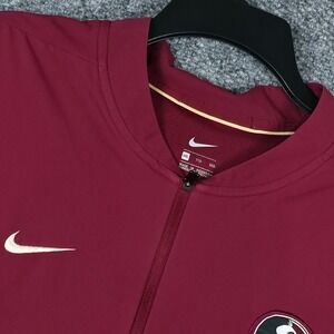 Nike Men's Maroon Jacket with White Swoosh